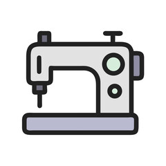 Illustration of a sewing machine, a tool used for stitching fabric together, perfect for sewing and tailoring projects