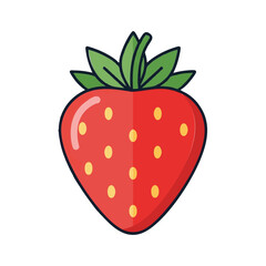 Fototapeta premium Strawberry Line Art Icon – Sweet Berry Outline Design