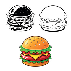 Hamburger Graphic Illustration
