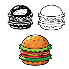 Hamburger Graphic Illustration

