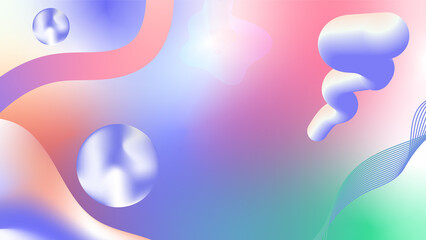 Vibrant abstract gradient background with fluid 3D shapes, spheres, and soft pastel tones. Perfect for modern design, digital art, web graphics, posters, branding, and futuristic creative projects.