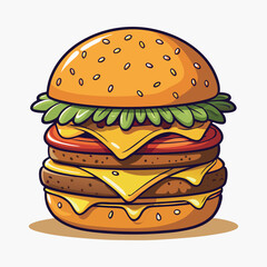 Hamburger Graphic Illustration

