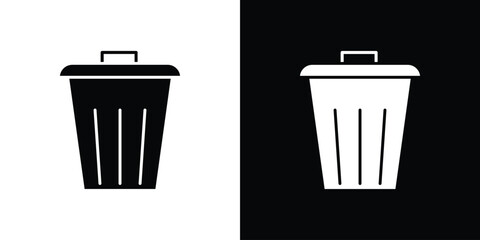 Bin icons, simple illustration graphic doodle black design