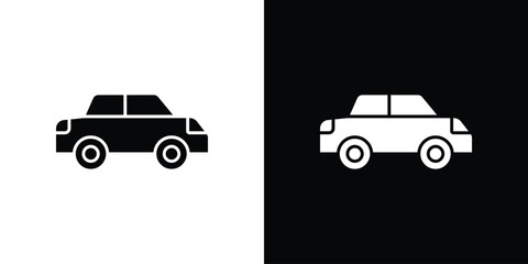Car icons, simple illustration graphic doodle black design