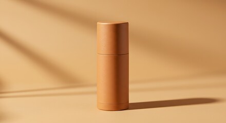  Blank Brown Cardboard Container on a Beige Background