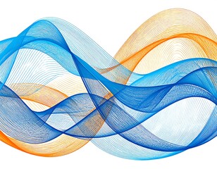 Abstract flowing lines in blue and orange (1)