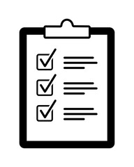 Clipboard with a completed checklist and three checkmarks