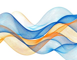 Abstract flowing lines in blue and orange