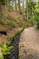 The waal-system to carry the water to the orchards in the mountains near Meran in South Tirol