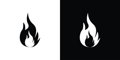 Fire icons, simple illustration graphic doodle black design