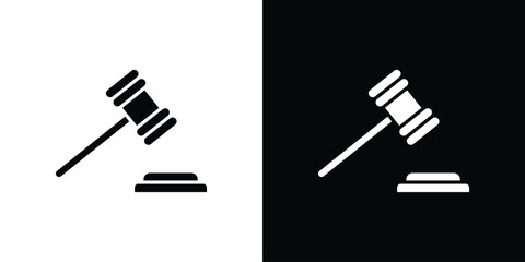 Gavel icons, simple illustration graphic doodle black design
