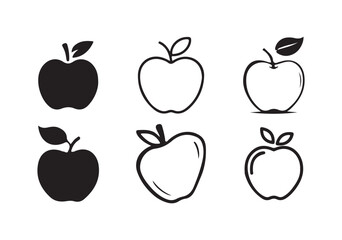 black apple icon. eco fruit sign. fresh food symbol. Apple vector silhouette,  ideal for food, health, nature, and diet concepts. vector illustration eps 10