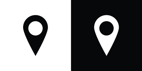 Location pin icons, simple illustration graphic doodle black design