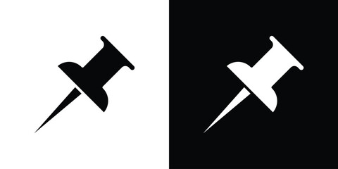 Push pin icons, simple illustration graphic doodle black design