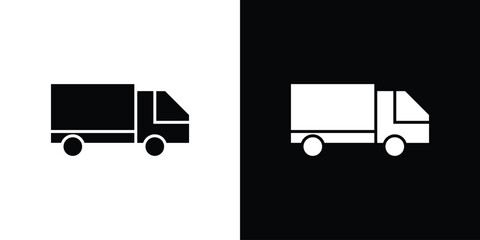 Truck icons, simple illustration graphic doodle black design