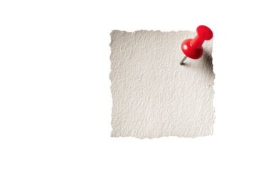 Blank note paper with red pushpin