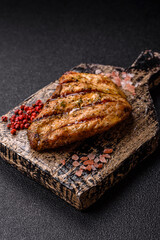 Chicken breast steak, grilled poultry fillet, healthy food, lunch. Chicken steak