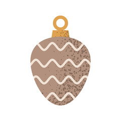 Christmas Decoration Pinecone. Vector geometric illustration of traditional holiday decor