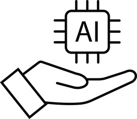Hand Holding AI Chip, Artificial Intelligence, Machine Learning, Technology