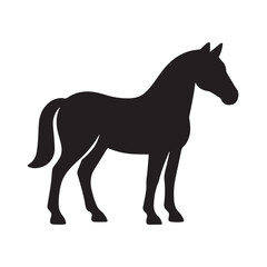 Horse silhouette black and white vector icon