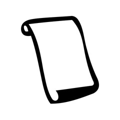 Fototapeta premium Stylized Illustration of a Blank Rolled Document or Parchment on White Background