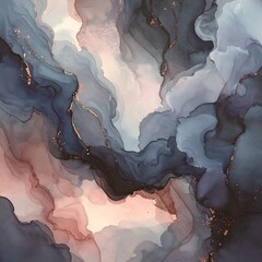 Abstract fluid art with muted colors