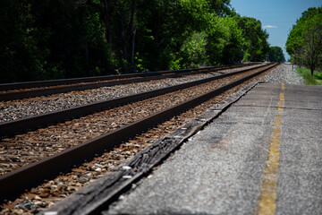 Fototapeta premium Rail road depot long view