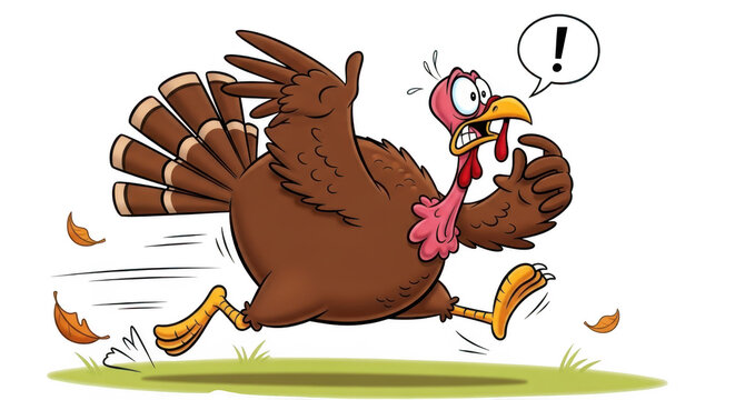 Cartoon Turkeys Running