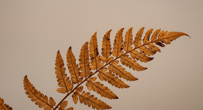 Detailed View of a Dried Brown Fern Leaf Against a Soft Background. - Powered by Adobe