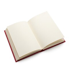Open Red Book with Blank Pages for Writing and Education Concept Isolated