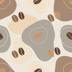 vector seamless pattern with coffee beans