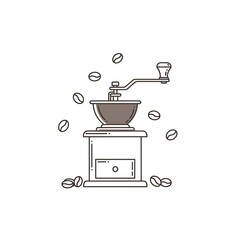 coffee grinder and coffee beans