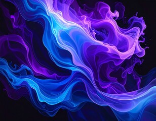Abstract fluid waves in vibrant colors