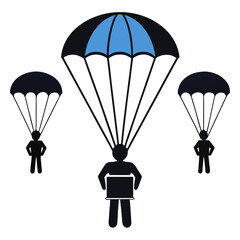 Creative details Parashoot icon vector illustration	