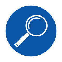 Magnifying Glass Icon on Blue Background for Search and Investigation Needs