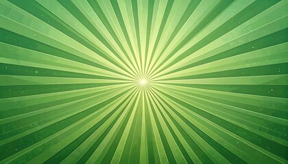 Radiant green rays radiate outward from a central point, creating a dynamic and vibrant design.