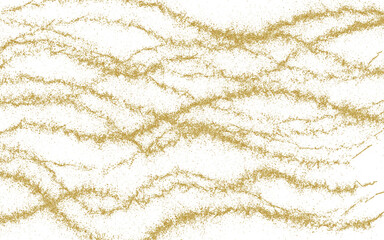 Golden abstract wavy glitter design overlay on transparent background.