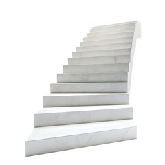 White Marble Stairs Leading Upwards marble steps ascending isolated on a transparent background