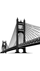 Modern Suspension Bridge Architecture Engineering Landmark Transportation Structure