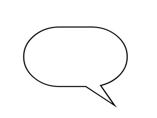Blank oval comic speech bubble outline vector. Simple empty talking balloon for text, cartoon, and pop art projects. Editable doodle design for communication messages.