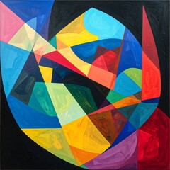 Abstract geometric composition of vibrant colors