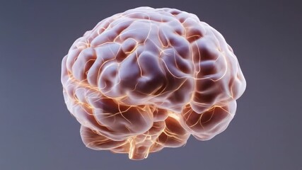 Brain's Neural Symphony: An intricately detailed, 3D-rendered image unveils the human brain, showcasing its complex neural pathways in vibrant, luminescent detail. - Powered by Adobe