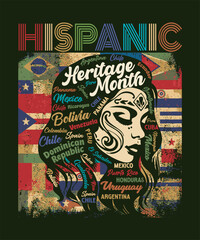 Obraz premium National Hispanic Heritage Month Bold