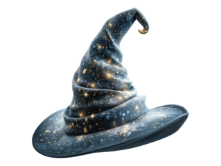 Hat with Sparkling Stars PNG Magical Halloween isolated on transparent White background png