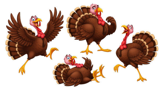 Playful turkeys celebrating thanksgiving festive vibes and holiday spirit