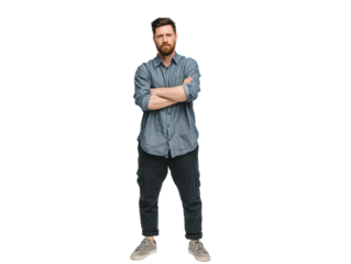 view of a man isolated on a transparent White background png