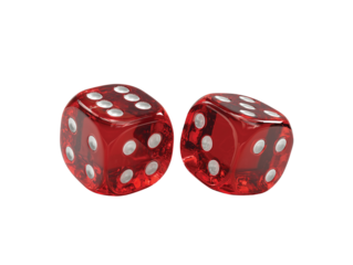 two red dice isolated on transparent White background png