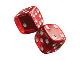 two red dice isolated on transparent White background png