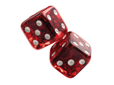 two red dice isolated on transparent White background png