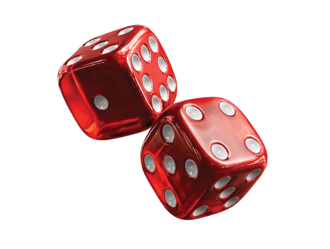 two red dice isolated on transparent White background png